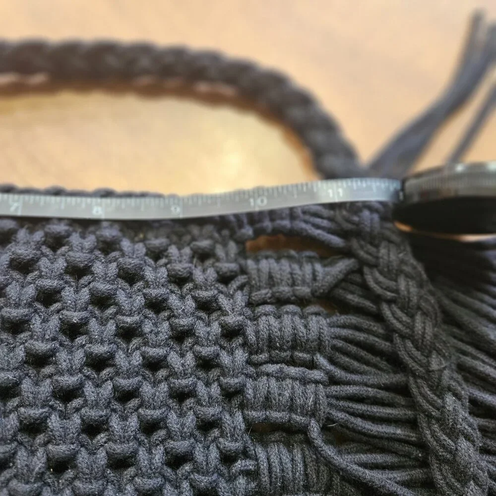 Danielle Nicole Black Fringe Macreme Purse - Picture 11 of 11